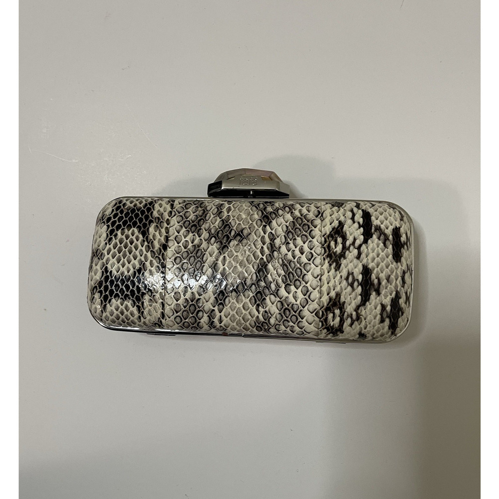 RAFE Snake Skin Clutch evening shoulder purse Demi Python white black combo